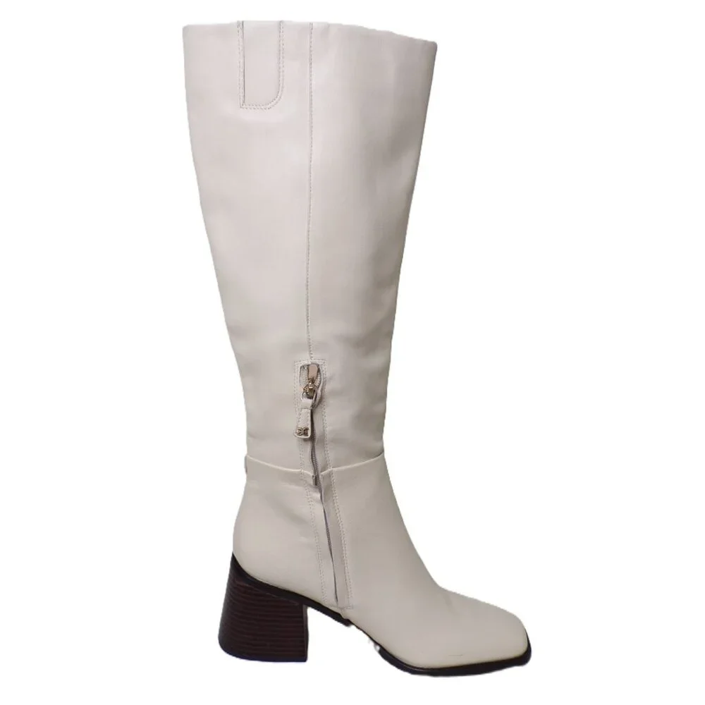 🆕SAM EDELMAN Wade Knee High Boot Ivory Off-White 8.5 - Picture 12 of 16